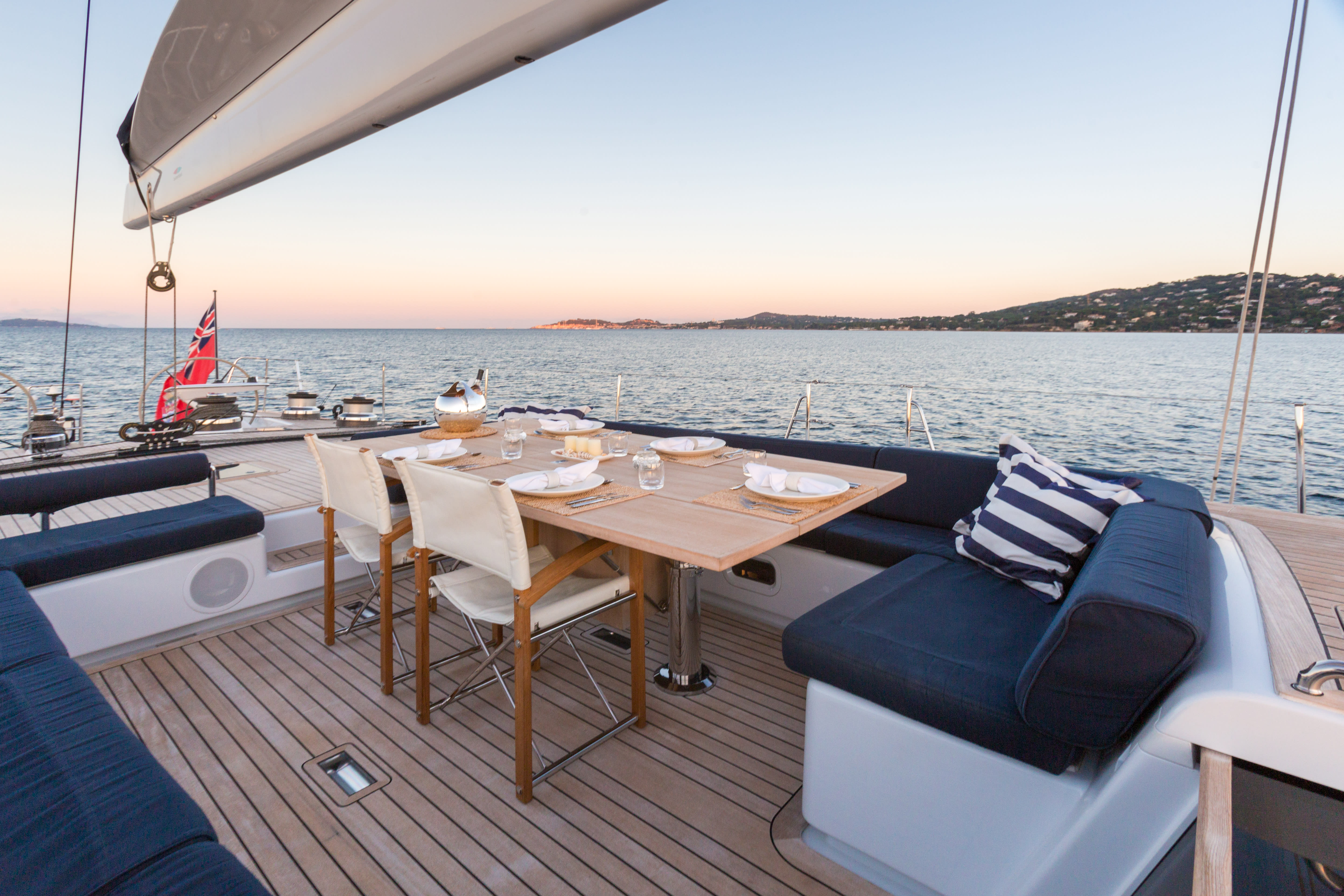 Blues sailing yacht - deck areas